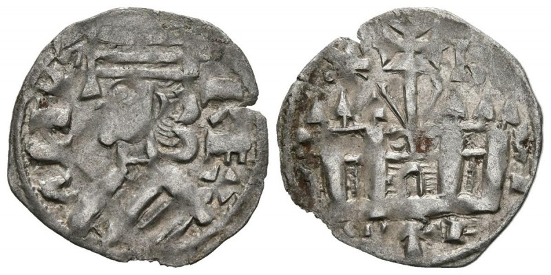 ALFONSO VIII (1158-1214). Dinero (Ve. 0,61g/17mm). Burgos. (FAB-195). Anv: Busto...