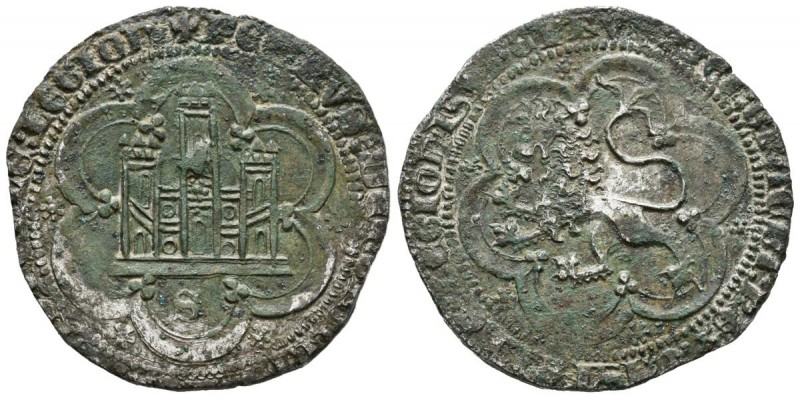 PEDRO I (1350-1368). 4 Maravedís. (Ve. 6,19g/30mm). Sevilla. (FAB-386). Anv: PET...