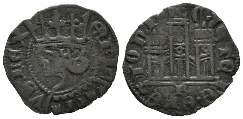 ENRIQUE II (1368-1379). Cornado. (Ve. 0,94g/20mm). Burgos. (FAB-486). Anv: Busto...