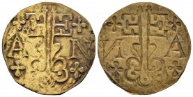 LERIDA. Pellofa. (La. 0,38g/23mm). (Cru.L. 1784). Doble clave entre A y N. 4 cruces en el campo. EBC-. Escasa así.