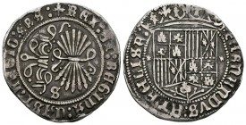 REYES CATOLICOS (1474-1504). 1 Real. (Ar. 3,28g/26mm). S/D. Sevilla. (Cal-2019-422). Estrellas en anverso y S en reverso. MBC+.