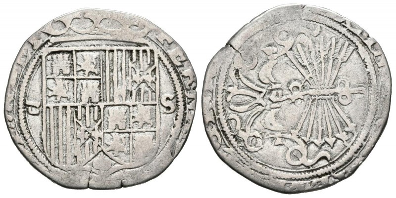 REYES CATOLICOS (1474-1505). 1 Real. (Ar. 3,09g/23mm). S/D. Sevilla. (Cal-2019-4...