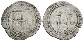 JUANA y CARLOS (1504-155). 1 Real (Ar. 3,21g/23mm). S/D (1548-1556). México M-L. (Cal-2019-72). MBC-.