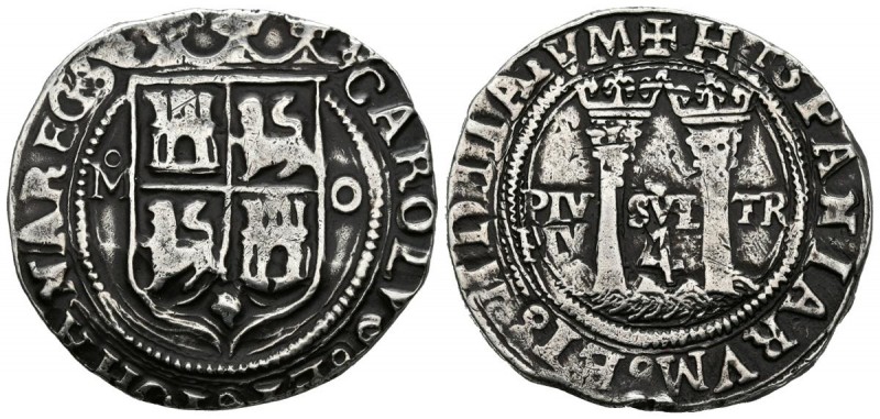 JUANA Y CARLOS (1504-1555). 4 Reales. (Ar. 13,71g/25mm). S/D. México M-O. (Cal-2...