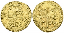 CARLOS I, V del Sacro Imperio Romano Germánico. (1516-1556). Corona de Sol. (Au. 3,37g/25mm). 1547. Amberes. (Vicenti 627). EBC-.