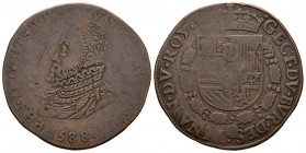 FELIPE II (1556-1598). Jetón. (Ae. 4,45g/29mm). 1588. Países Bajos españoles. Oficina de Finanzas del Rey. (Vq-13716). BC.