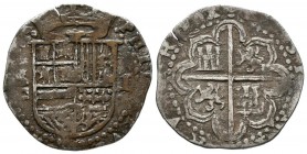 FELIPE II (1556-1598). 1 Real. (Ar. 3,22g/23mm). S/D (antes de 1588). Sevilla. (Cal-2019-258). MBC.
