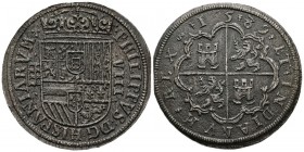FELIPE II (1556-1598). 8 Reales. (Ar. 25,75g/41mm). 1589. Segovia. (Cal-2019-710). Acueducto de tres arcos y dos pisos. EBC-. Limpiada.