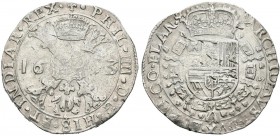 FELIPE IV (1621-1665). 1 Patagón. (Ar. 27,99/42mm). 1653. Brujas. (Vicenti 1080). MBC+/MBC.