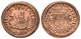 FERNANDO VI (1746-1759). 1 Maravedí (Ae. 1.19g/16.2mm). 1747. Segovia. (Cal-2019-19). MBC+.