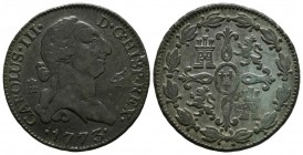 CARLOS III (1759-1788). 4 Maravedís. (Ae. 5,09g/25mm). 1773. Segovia. (Cal-2019-53). MBC.