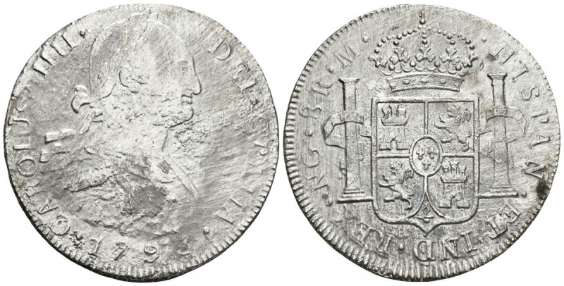 CARLOS IV (1788-1808).. 8 Reales (Ar. 23.71g/39.1mm). 1796. Guatemala. Cal-2008-...