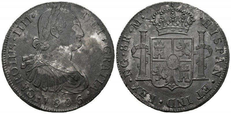 CARLOS IV. 8 Reales. 1806. Guatemala M. Cal-639. Ar. 25,74g. Oxidaciones. MBC+. ...