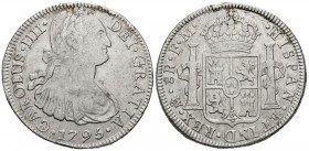 CARLOS IV (1788-1808). 8 Reales (Ar. 26,84g/40mm). 1795. México. FM. (Cal-2019-958). MBC+.