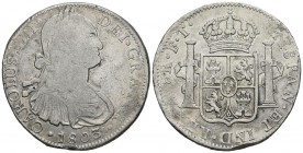 CARLOS IV (1788-1808). 8 Reales. (Ar. 26,84g/39mm). 1803. México FT. (Cal-2019-977). MBC.