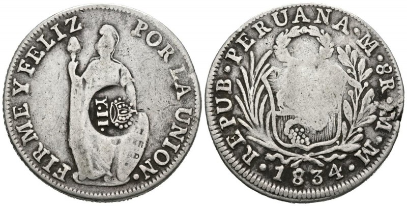 ISABEL II (1833-1868). 1 Peso. (Ar. 26,28g/39mm). 1834. Manila. (Cal-2019-668). ...