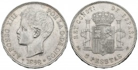 ALFONSO XIII (1885-1931). 5 Pesetas. (Ar. 25,09g/37mm). 1898 *18-98. Madrid SGV. (Cal-2019-109). EBC.
