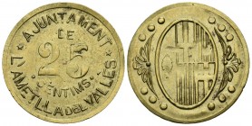 L´AMETLLA DEL VALLES (Barcelona). 25 Céntimos. (La. 1,78g/26mm). 1936-1939. (Cal-2019-1). EBC-.