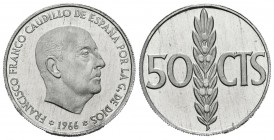 ESTADO ESPAÑOL. (1936-1975). 50 Céntimos. (Al. 0,99g/20mm). 1966 *19-74. (Cal-2019-38). PROOF.