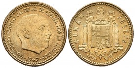 ESTADO ESPAÑOL. 1 Peseta. (AlCu. 3,59g/21mm). 1947 *19-48. Madrid. (Cal-2019-46). SC.