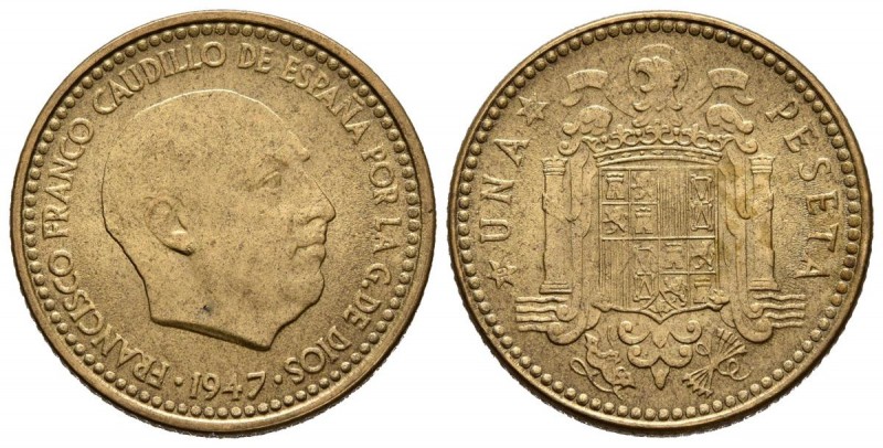 ESTADO ESPAÑOL (1939-1975). 1 Peseta. (AlAe. 3,51g/20mm). 1947 *19-49. Madrid. (...