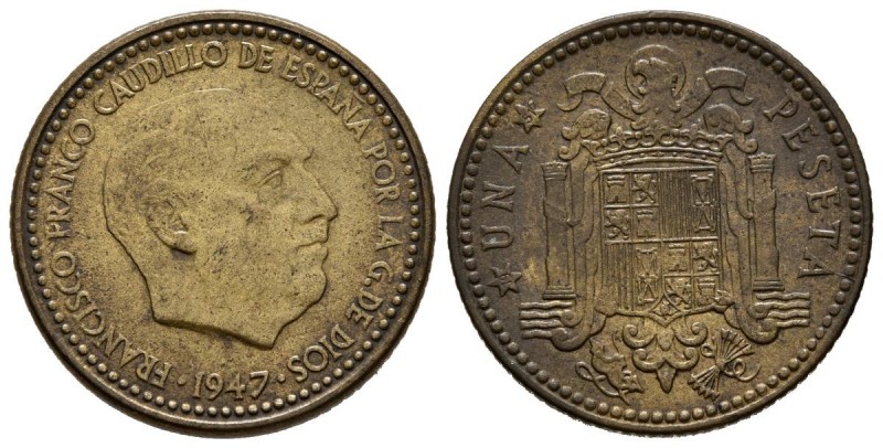 ESTADO ESPAÑOL (1939-1975). 1 Peseta. (AlAe. 3,61g/20mm). 1947 *19-51. Madrid. (...