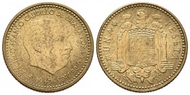 ESTADO ESPAÑOL. 1 Peseta. (AlCu. 3,54g/21mm). 1947 *19-52. Madrid. (Cal-52). SC.