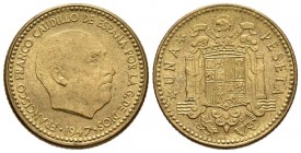ESTADO ESPAÑOL (1939-1975). 1 Peseta. (AlAe. 3,58g/20mm). 1947 *19-53. Madrid. (Cal-2019-53). EBC+.