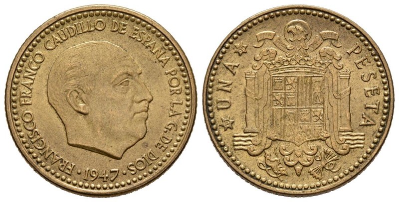 ESTADO ESPAÑOL (1939-1975). 1 Peseta. (AlCu. 3,49g/20mm). 1947 *19-54. Madrid. (...