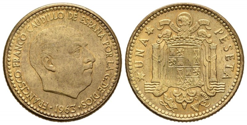 ESTADO ESPAÑOL (1939-1975). 1 Peseta. (AlAe. 3,56g/20mm). 1963 *19-67. Madrid. (...