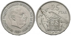 ESTADO ESPAÑOL (1939-1975). 25 Pesetas. (Ni. 8,48g/27mm). 1957 *19-71. Madrid. (Cal-2019-126). SC-.