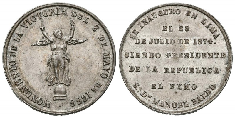 PERÚ. Inauguración del monumento de la Victoria del 2 de mayo de 1866 en la deno...