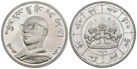 TIBET. Crown of liberty (Ar. 24,36g/39mm). 1966. Tenzi Gyatso. 14º Dalai Lama en el exilio. Acuñado en Franklin Mint, Pensilvania, Estados Unidos. (Km...