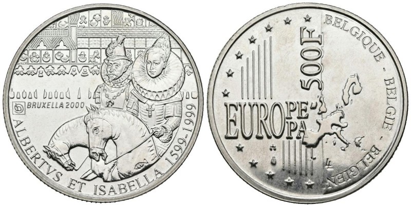 BELGICA. 500 Francs. (Ar. 23,00g/37mm). 1999. Bruselas Capital Europea de la Cul...