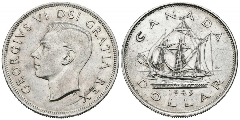 CANADA. 1 Dollar (Ar. 23,41g/36mm). 1949. Jorge VI. Terranova. (Km#47). EBC-. Li...