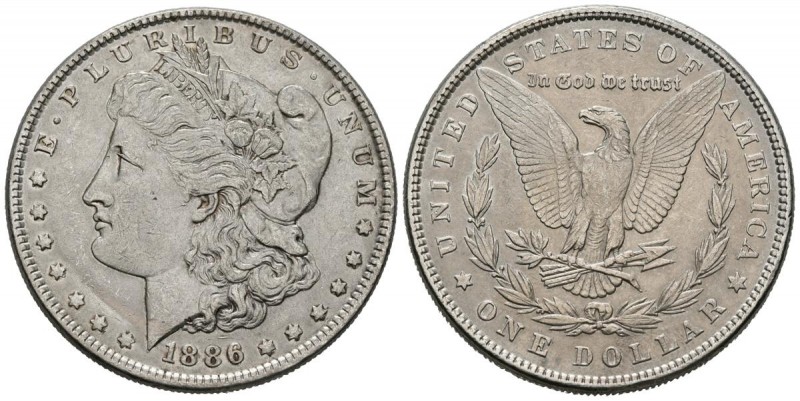 ESTADOS UNIDOS. 1 Dollar. (Ar. 26,74g/38mm). 1886. Filadelfia. (Km#110). MBC+. R...