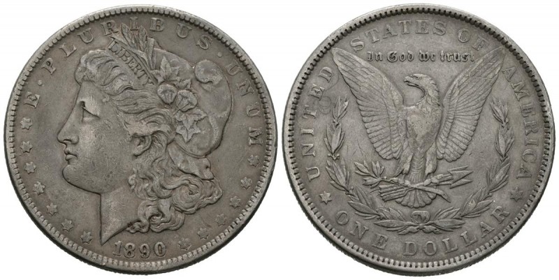 ESTADOS UNIDOS. 1 Dollar. (Ar. 26,58g/38mm). 1890. Filadelfia. (Km#110). MBC.