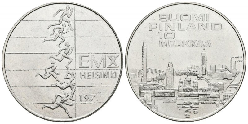 FINLANDIA. 10 Markkaa. (Ar. 24,33g/35mm). 1971. (Km#52). EBC.