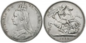 GRAN BRETAÑA. 1 Crown. (Ar. 28,11g/38mm). 1890. Reina Victoria. (Km#765). MBC+.