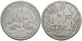 MEXICO. 1 Peso. (Ar. 26,55g/39mm). 1913. Libertad a caballo. (Km#453). BC+. Escasa.