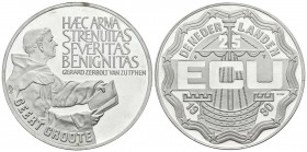 PAISES BAJOS. 25 Ecu. (Ar. 25,20g/38mm). 1990. Geer Groote. (Km#UC201). PROOF.