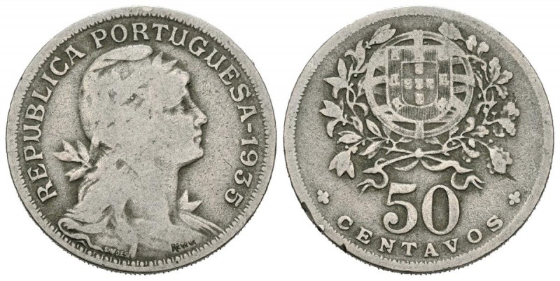 PORTUGAL. 50 Centavos. (Ar. 4,33g/23mm). 1935. Acuñada para circular por las Isl...