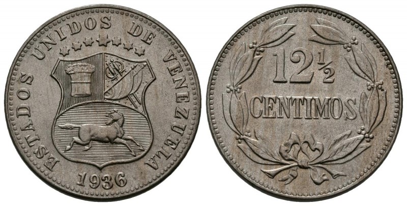 ESTADOS UNIDOS DE VENEZUELA.12 1/2 Céntimos. (CuNi. 5,00g/23mm). 1936. Philadelp...