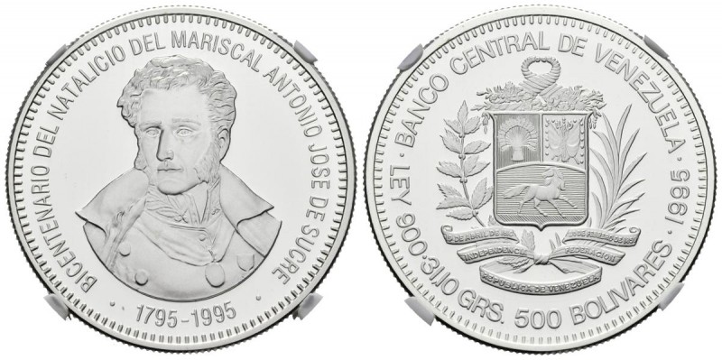 REPÚBLICA DE VENEZUELA. 500 Bolívares. (Ar. 31,10g/35mm). 1995. Bicentenario del...