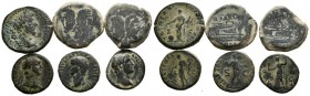 REPUBLICA ROMANA e IMPERIO ROMANO. Interesante conjunto formado por 6 bronces romanos de diversos módulos y emperadores entre los que se encuentran Cl...