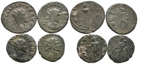 IMPERIO ROMANO. Lote compuesto por 4 Antoninianos perteneciente al emperador Claudio II. A EXAMINAR.