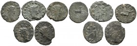IMPERIO ROMANO. Lote compuesto por 5 Antoninianos pertenecientes al emperador Galieno. A EXAMINAR.