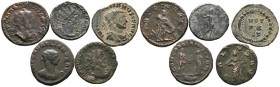 IMPERIO ROMANO. Lote compuesto por 5 Antoninianos pequeños de diferentes emperadores del bajo imperio. A EXAMINAR.