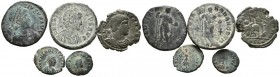 IMPERIO ROMANO. Lote compuesto por 5 pequeños bronces de distintos emperadores del bajo imperio. A EXAMINAR.