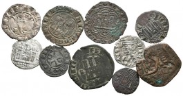 EPOCA MEDIEVAL. Estupendo conjunto de 9 vellones y cobres medievales que incluye diferentes reyes, cecas, módulos así como estados de conservación. A ...